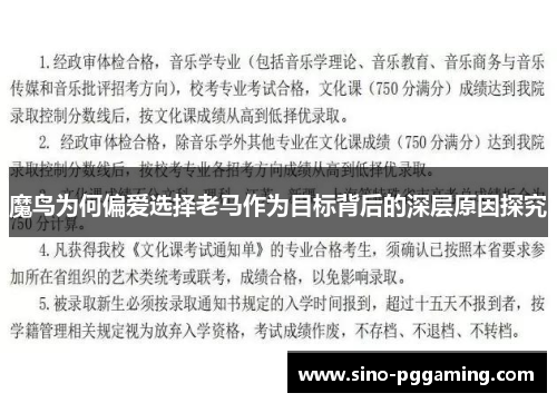 魔鸟为何偏爱选择老马作为目标背后的深层原因探究